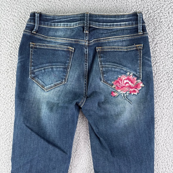 Driftwood Jeans Womens 26 Colette Embroidered Crop Straight Portofino Raw Edge - Picture 4 of 16
